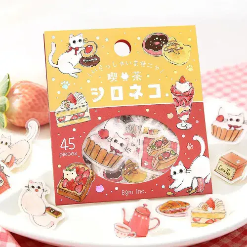 *BGM - Flake Stickers - Welcome Meow - Cafe Shironeko
