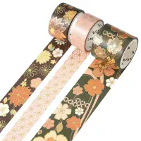 *BGM - Washi Tape Set - Japanese Kimono #2 - Dark Green
