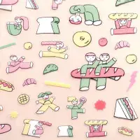 **Cozyca - Stickers - Nishiwa Kitadashi - Bread & Genki