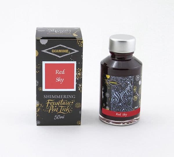*Diamine - Fountain Pen Ink - Shimmer Ink 50ml - Red Sky