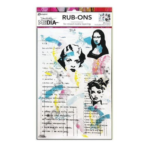 **Dina Wakley MEdia - Rub Ons - On Their Mind