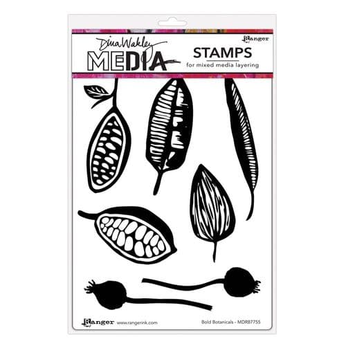 *Dina Wakley Media - Rubber Stamp - Bold Botanicals
