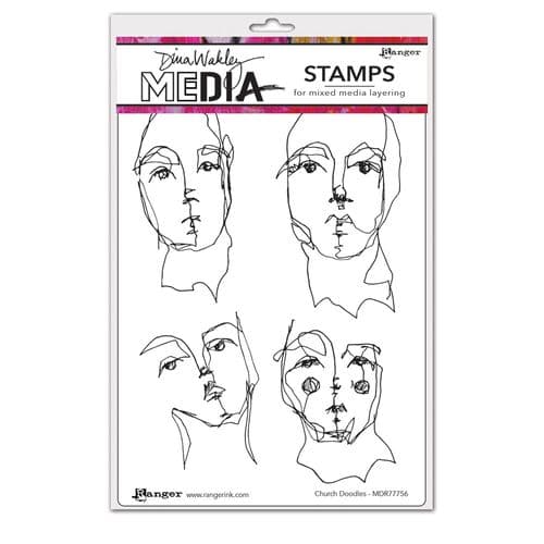 *Dina Wakley Media - Rubber Stamp - Church Doodles