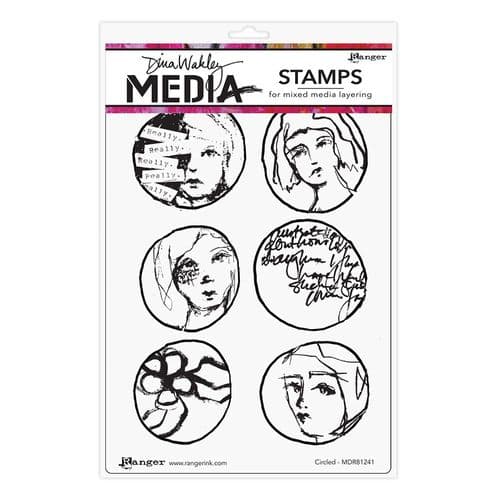 *Dina Wakley Media - Rubber Stamp - Circled