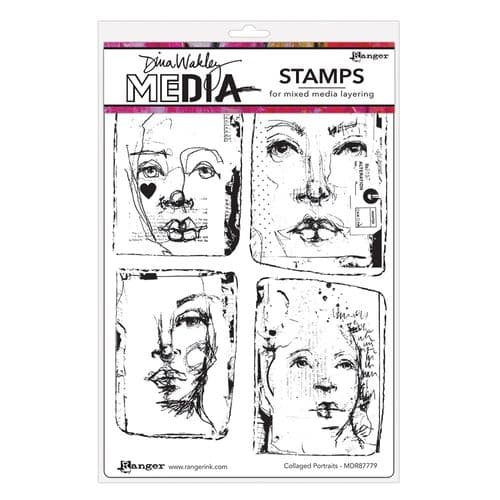 *Dina Wakley Media  - Rubber Stamp - Collaged Portraits