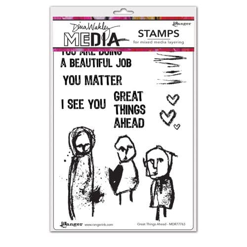 *Dina Wakley Media - Rubber Stamp - Great Things Ahead