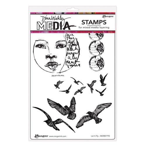 *Dina Wakley Media  - Rubber Stamp - Let it Fly