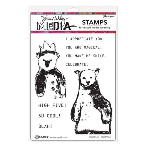 *Dina Wakley Media - Rubber Stamp - Regal Bears