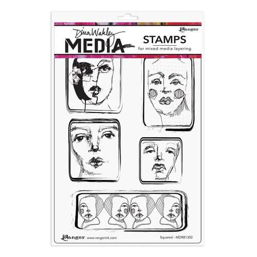 *Dina Wakley Media - Rubber Stamp - Squared