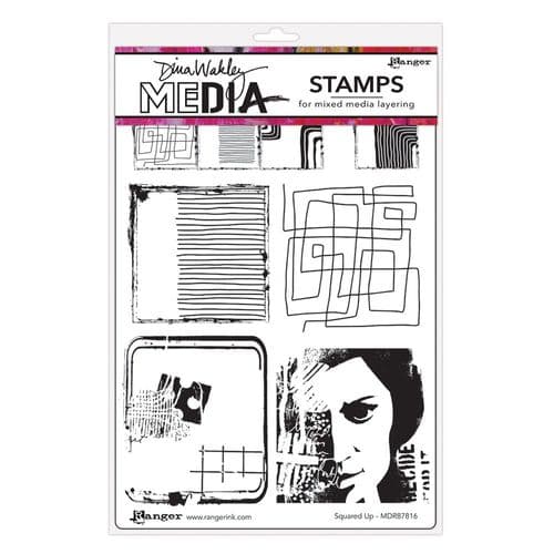 *Dina Wakley Media - Rubber Stamp - Squared Up