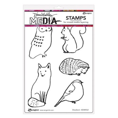 *Dina Wakley Media  - Rubber Stamp - Woodland