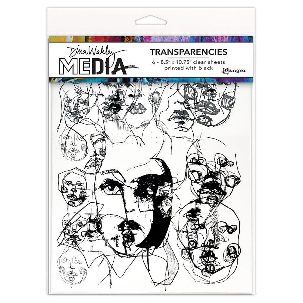 Dina Wakley - Media Transparencies -  Abstract Portraits Set #1