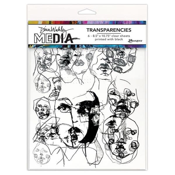 Dina Wakley - Media Transparencies -  Abstract Portraits Set #1