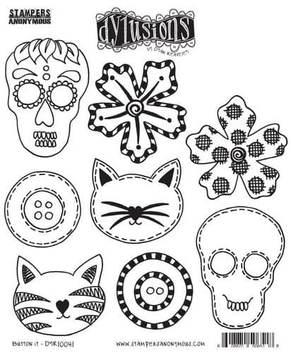 **Dylusions - Rubber Stamps - Button It