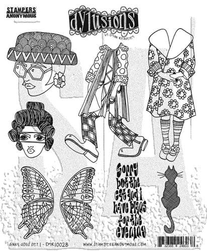 *Dylusions - Rubber Stamps - Dinky Dolls #1
