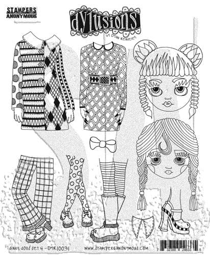 *Dylusions - Rubber Stamps - Dinky Dolls #4