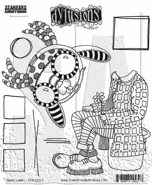 *Dylusions - Rubber Stamps - Funny Bunny