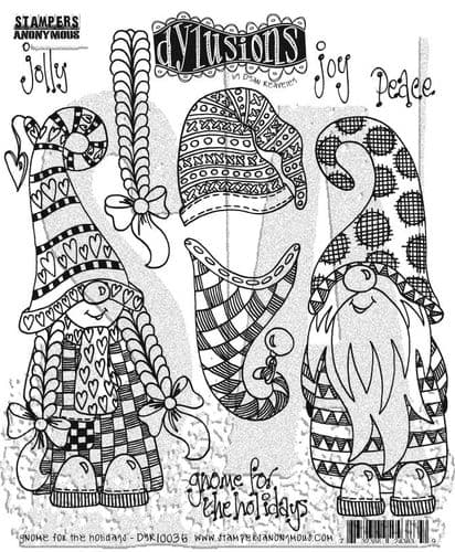 **Dylusions - Rubber Stamps - Gnome for the Holidays