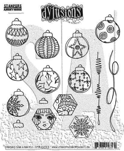 **Dylusions - Rubber Stamps - Hanging Your Baubles