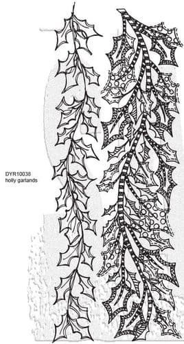 *Dylusions - Rubber Stamps - Holly Garlands