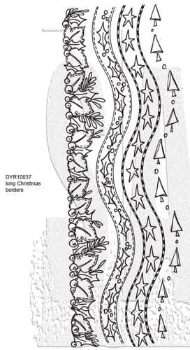 **Dylusions - Rubber Stamps - Long Christmas Borders