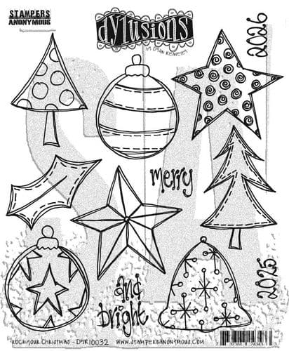 **Dylusions - Rubber Stamps - Rock Your Christmas