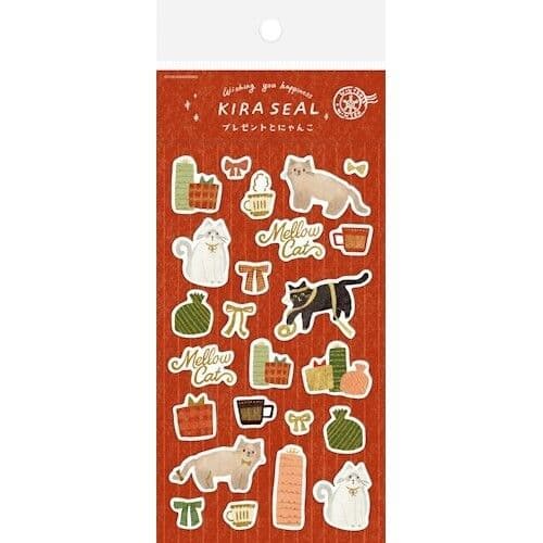 *Furukawa - Sticker Sheet - Foil Stamped - Gift & Cat