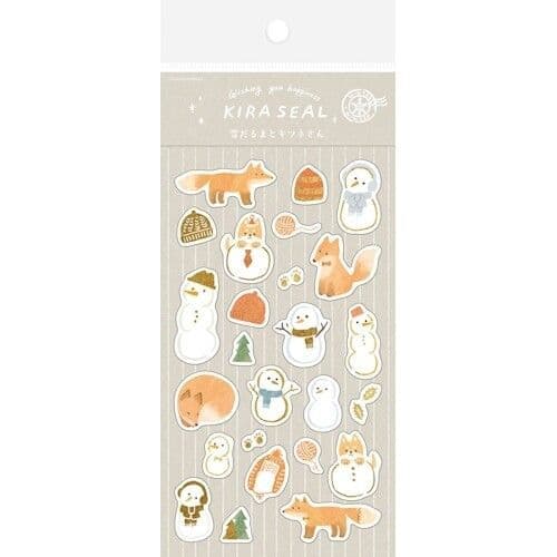 *Furukawa - Sticker Sheet - Foil Stamped - Snowman & Fox