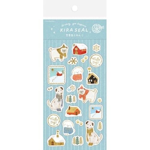 *Furukawa - Sticker Sheet - Foil Stamped - Snowy Dog