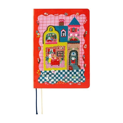 *Hobonichi Techo - HON A6 - Japanese Version - Yumi Kitagishi: White Cat & Rabbit's Tea Room