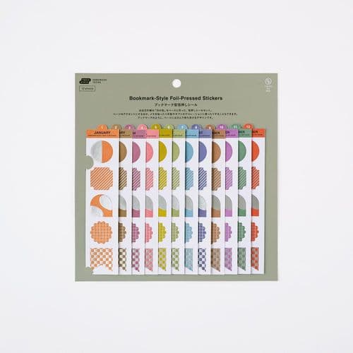*Hobonichi Techo - TSUKI no IRO: Bookmark Style Foil pressed Stickers