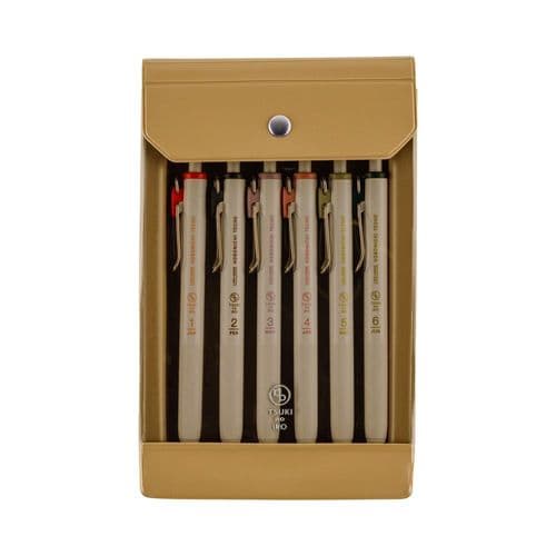 *Hobonichi Techo - TSUKI no IRO - Uniball One (0.38mm) - Jan-June Set with Case