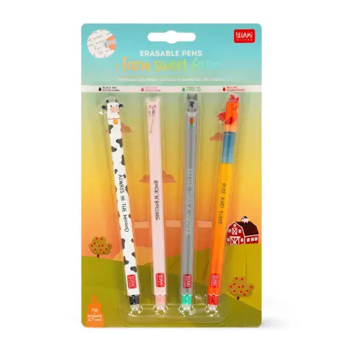 *Legami - Set of 4 Erasable Pens - Farm