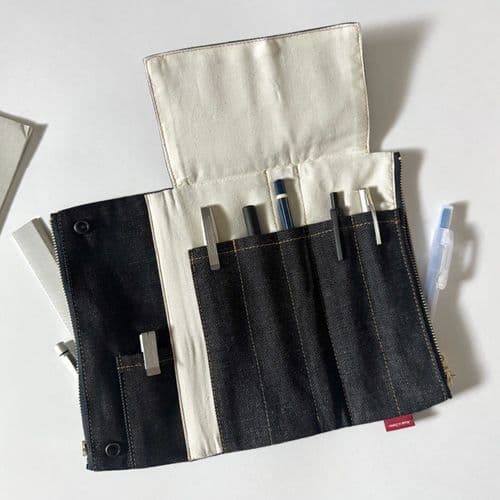 **Luddite - Bendy Pen Case - Essentials Collection - Black Denim