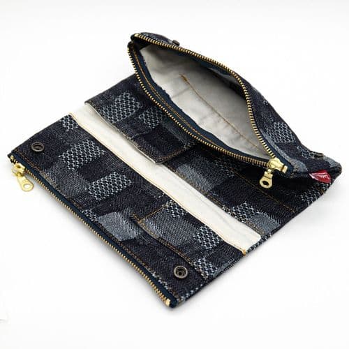 **Luddite - Bendy Pen Case - Essentials Collection - Patchwork Denim
