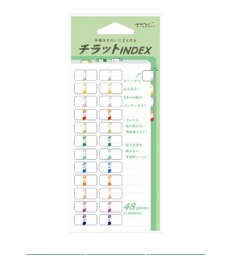 *Midori - Chiratto Index Labels - Number Colour