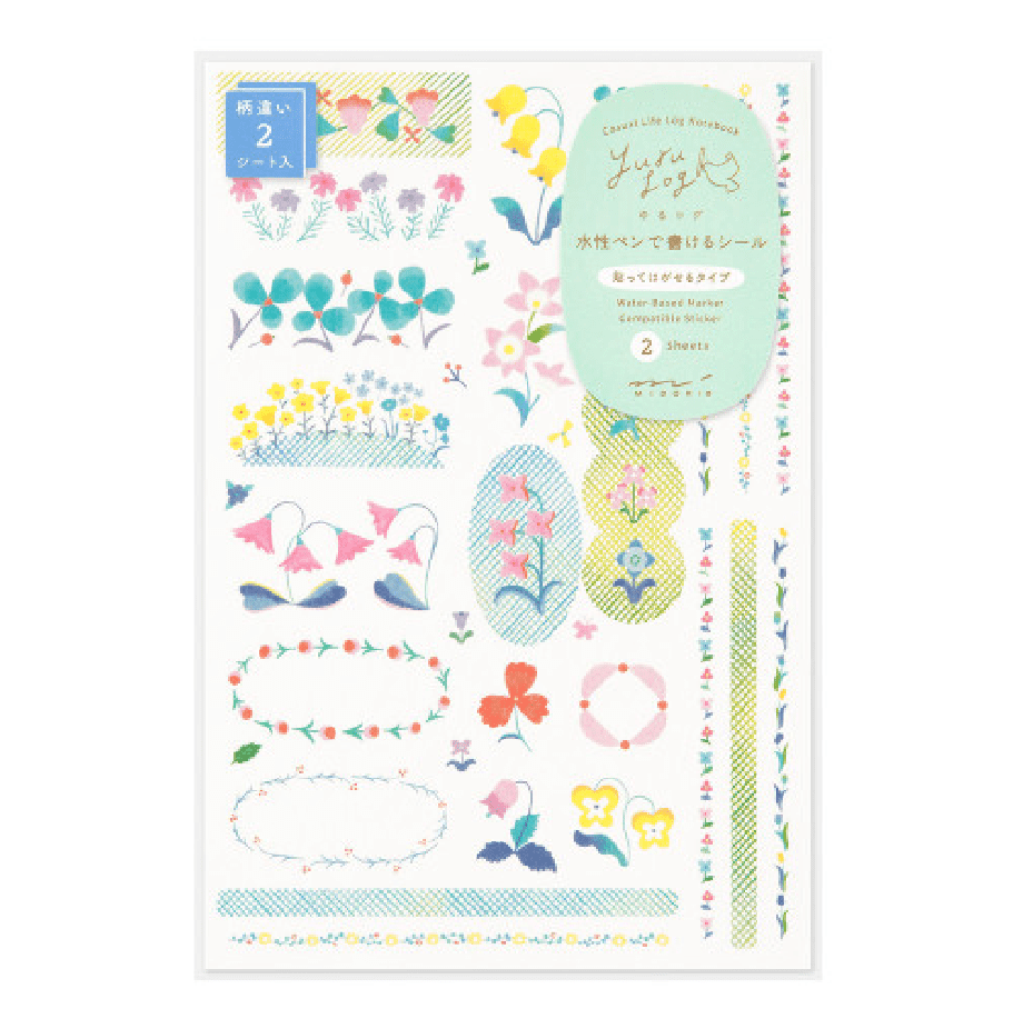 *Midori - Yuru Log 2 - Sticker Sheet - Floral