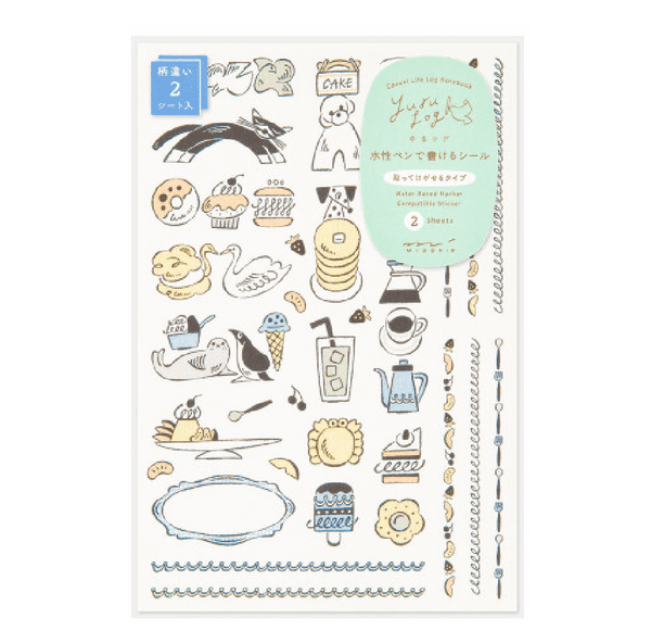*Midori - Yuru Log 2 - Sticker Sheet - Sweets & Animals
