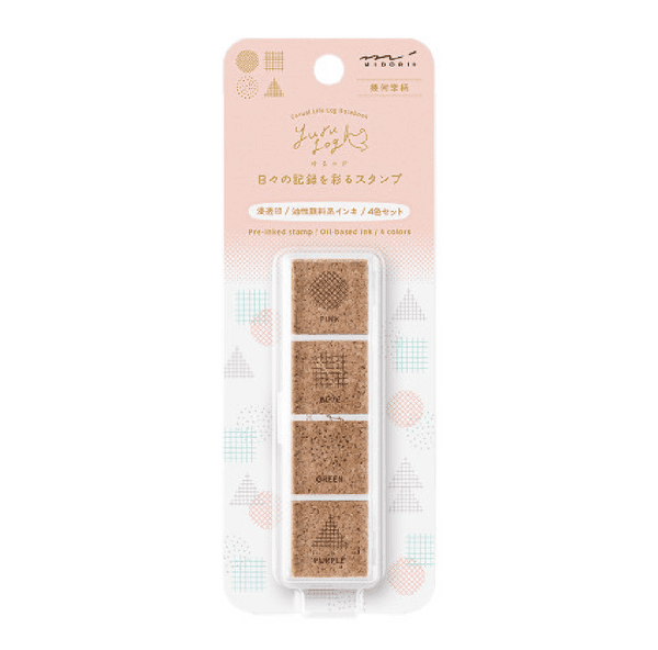 *Midori - Yuru Log - Paintable Stamp (pre Inked) - Geometry