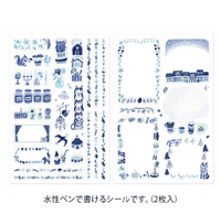 *Midori - Yuru Log - Sticker Sheet - Blue Nordic