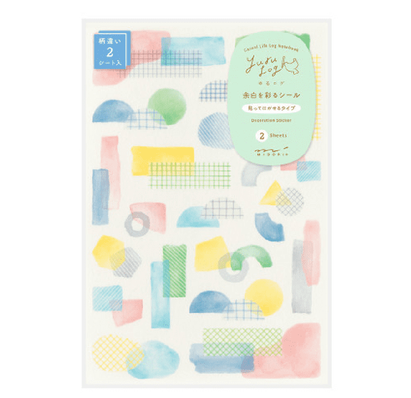 *Midori - Yuru Log - Sticker Sheet - Water Colour Motifs