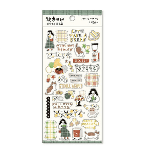 *Mind Wave -Sticker Sheet - Relax/Nice Day Collection - Going to a Coffee Shop