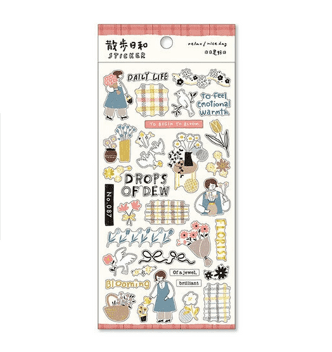 *Mind Wave -Sticker Sheet - Relax/Nice Day Collection - Going to a Flower Shop