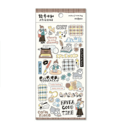*Mind Wave -Sticker Sheet - Relax/Nice Day Collection - Going to a Stationery Store