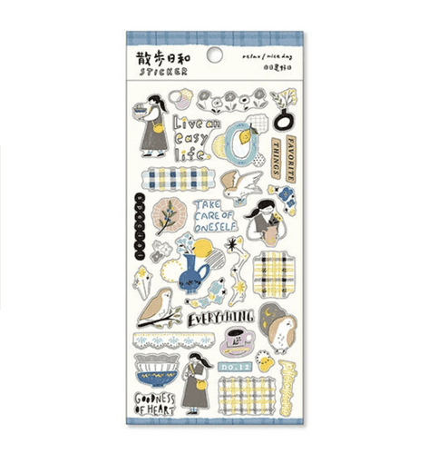 *Mind Wave -Sticker Sheet - Relax/Nice Day Collection - Going to a Utsuwa Shop
