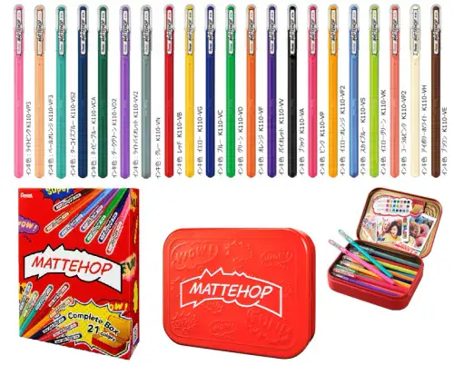 *Pentel - Mattehop Pens - 1.0mm - 21pc - Collection