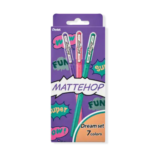 *Pentel - Mattehop Pens - 1.0mm - 7pc - Dream Colour