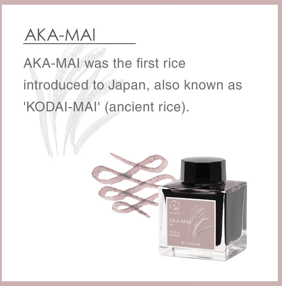 **Sailor - Manyo Fountain Pen Ink 50ml - Aka-Mai Limited Edition