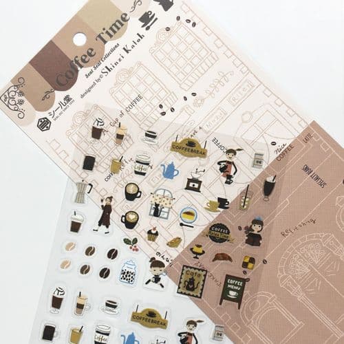 *Shinzi Katoh - Sticker Sheet - Coffee Time