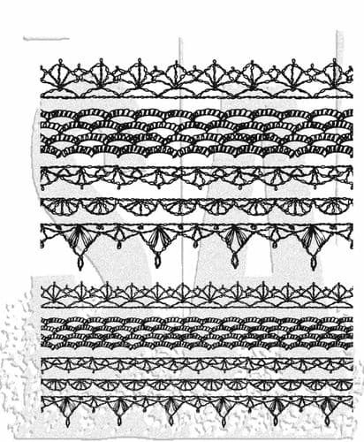 *Tim Holtz - Rubber Stamps - CMS480 - Crochet Trims